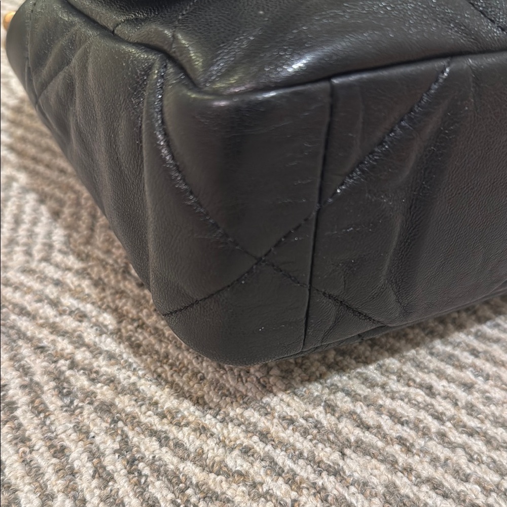 Sold Chanel 19 Black Goatskin Medium Bag - Picture 8 of 15